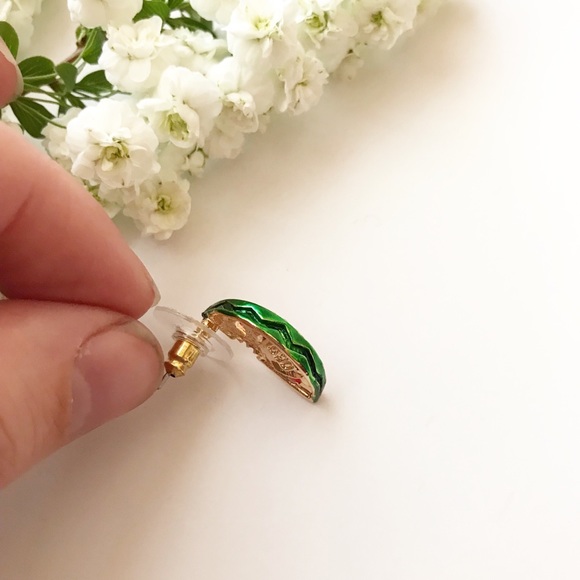 LAST PAIR Tiny Watermelon Rhinestone Earrings Stud - Picture 3 of 4